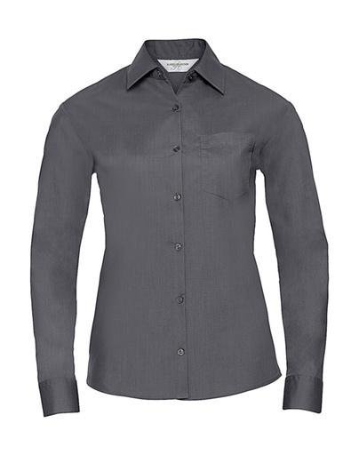 Ladies' LS Poplin Shirt Convoy Grey