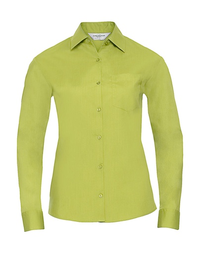 Ladies' LS Poplin Shirt Lime