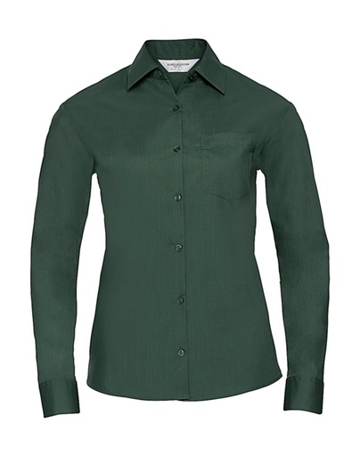 Ladies' LS Poplin Shirt Bottle Green