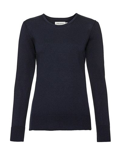 Ladies' Crew Neck Knitted Pullover French Navy