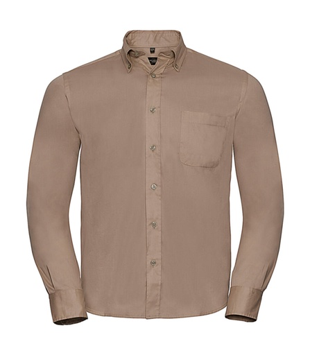 Long Sleeve Classic Twill Shirt Khaki