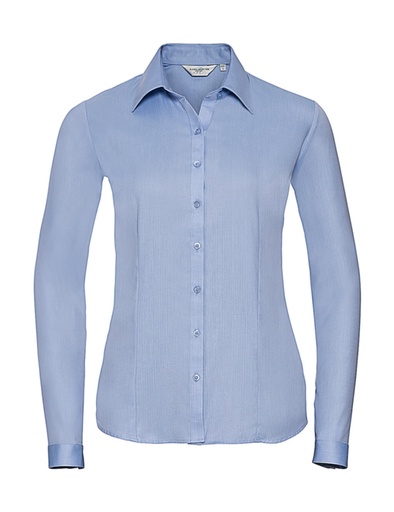 Ladies' LS Herringbone Shirt Light Blue