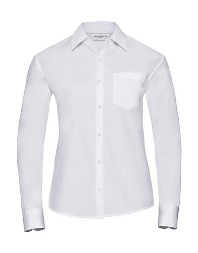 Ladies' Cotton Poplin Shirt LS White