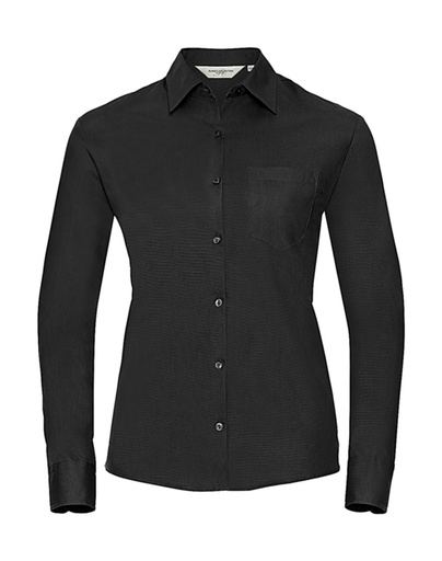 Ladies' Cotton Poplin Shirt LS Black