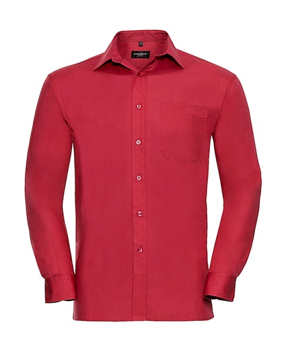 Cotton Poplin Shirt LS Classic Red