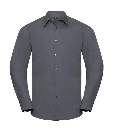 Tailored Poplin Shirt LS Convoy Grey