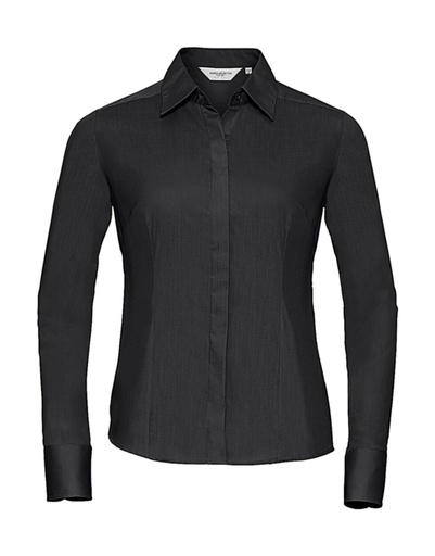 Ladies' LS Fitted Poplin Shirt Black