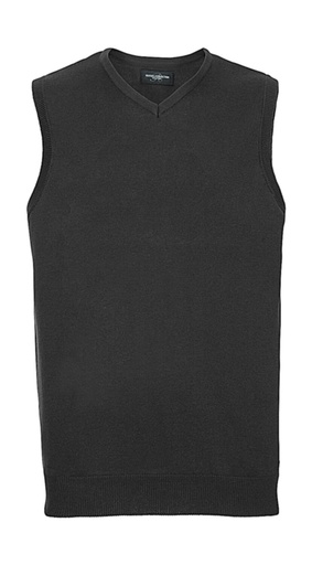 Adults' V-Neck Sleeveless Knitted Pullover Charcoal Marl