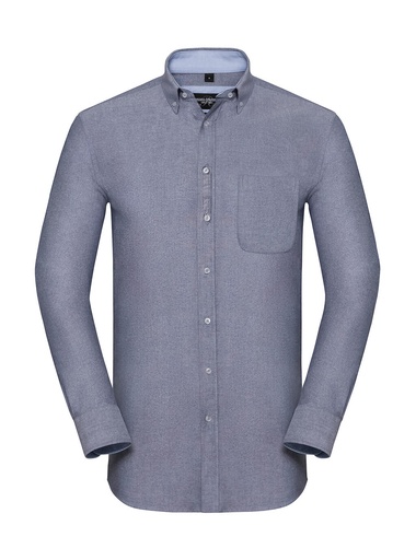 Men's LS Tailored Washed Oxford Shirt Oxford Navy/Oxford Blue