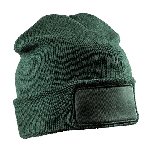 Recycled Double Knit Printers Beanie Bottle Green