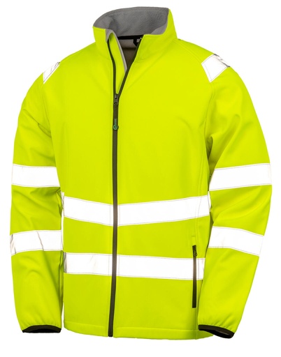 Recycled Printable Safety Softshell Fluorescent Yellow