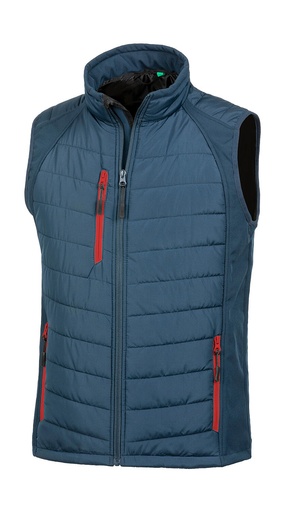 Compass Padded Softshell Gilet Navy/Red