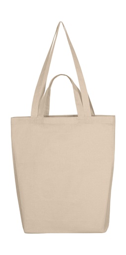 Double Handle Gusset Bag Natural