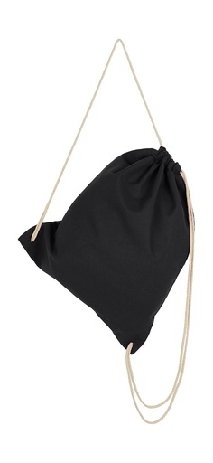 Organic Cotton Drawstring Backpack Black