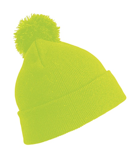 Junior Pom Pom Beanie Fluorescent Yellow