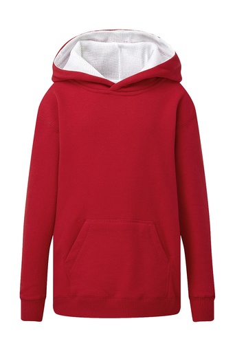 Contrast Hooded Sweatshirt Kids Red/White
