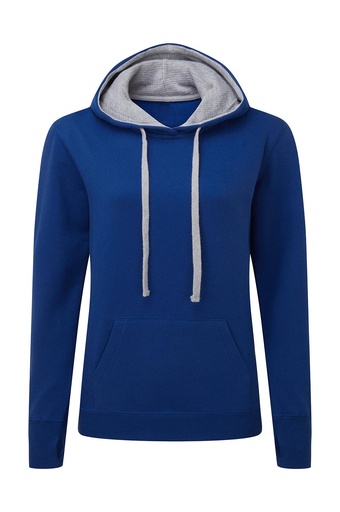 Contrast Hooded Sweatshirt Women Royal/Light Oxford