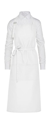 AMSTERDAM - Recycled Bib Apron with Pocket White