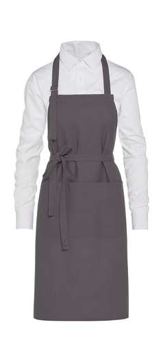 LISBON - Cotton Heavyweight Bib Apron with Pocket Grey