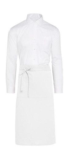 ROME - Medium length Bistro Apron with Pocket White