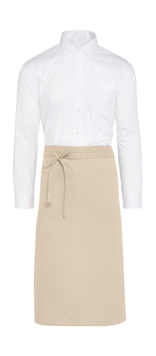 ROME - Medium length Bistro Apron with Pocket Natural