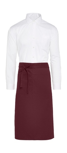 ROME - Medium length Bistro Apron with Pocket Burgundy