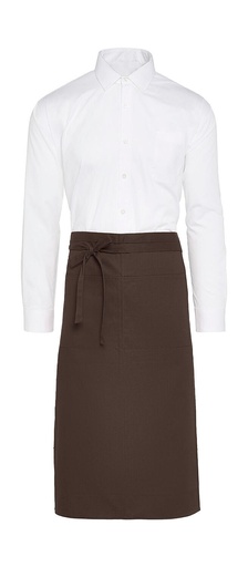 ROME - Medium length Bistro Apron with Pocket Brown