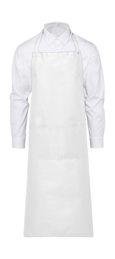 AMSTERDAM Bib Apron with Pocket White