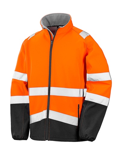 Printable Safety Softshell Fluorescent Orange/Black