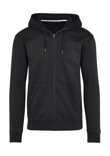 Signature Tagless Hooded Full Zip Unisex Dark Black