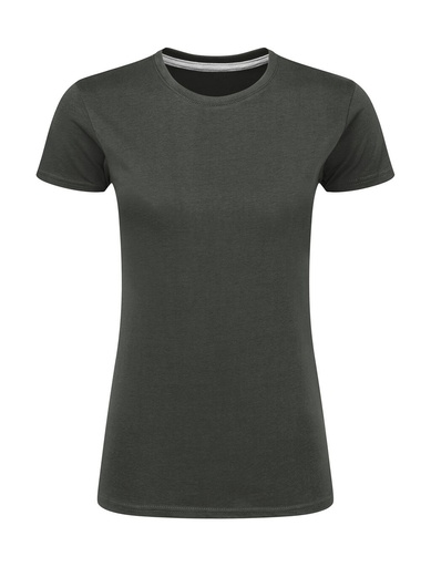 Signature Tagless Tee Women Charcoal