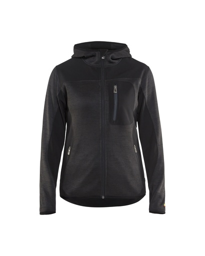 4931 Dames gebreid vest met softshell