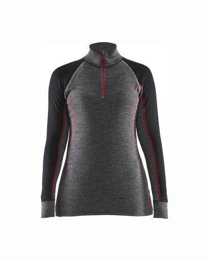 7299 Dames Onderhemd met halve rits merinowol XWARM