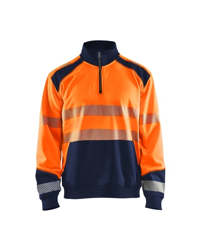 3556 Sweatshirt met halve rits High Vis