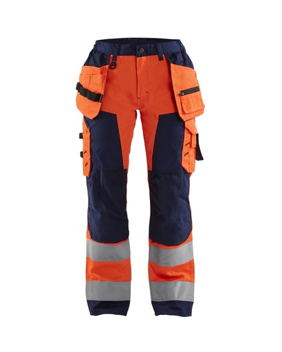 7156 Dames High Vis werkbroek met gereedschapzakken