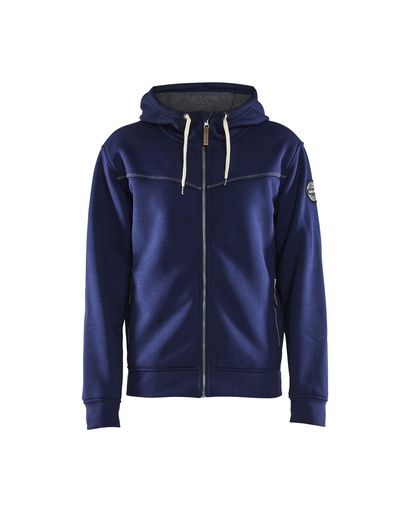 4933 Hooded sweatshirt met rits gevoerd