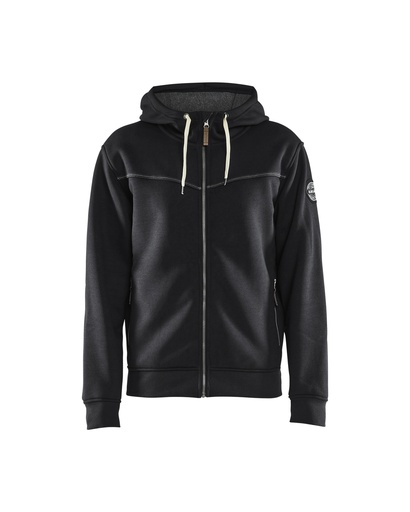 4933 Hooded sweatshirt met rits gevoerd