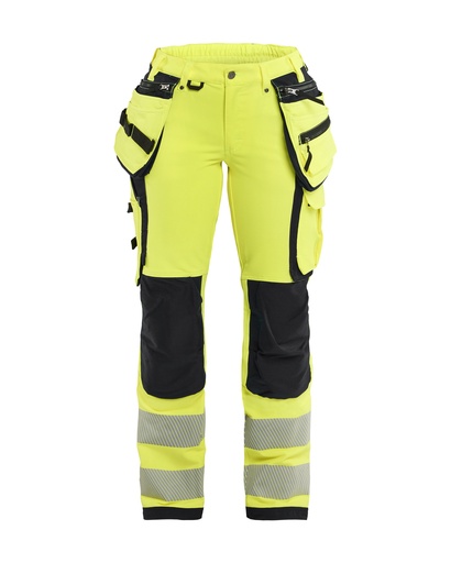 7197 Dames High Vis werkbroek 4-weg stretch met gereedschapszakken
