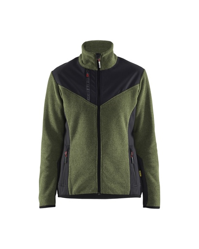 5943 Dames gebreid vest met softshell