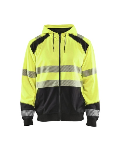 3546 Hooded sweatshirt met rits High Vis