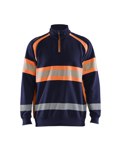 3553 Sweatshirt met halve rits High Vis