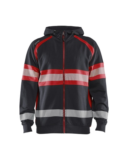 3552 Hooded sweatshirt met rits High Vis