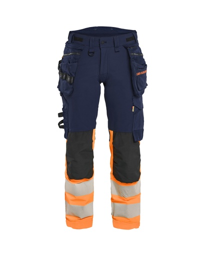 7025 Dames High Vis werkbroek 4-weg stretch met gereedschapszakken