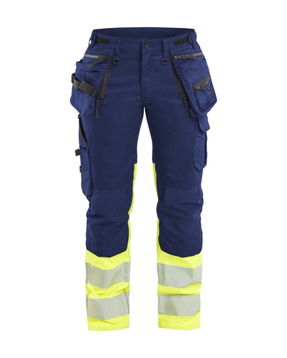 7030 Dames High Vis Werkbroek Stretch met gereedschapszakken