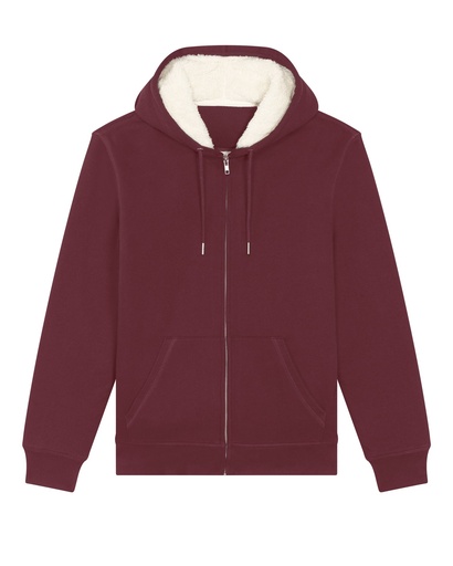 Hygger Sherpa Zip Hoodie Burgundy Burgundy