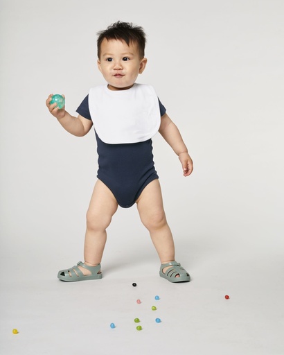 [STAU029C001OS] Baby Bib White White