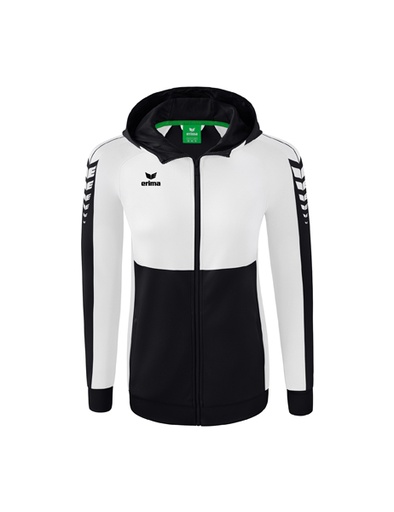 Six Wings trainingsjack met capuchon zwart/wit Dames
