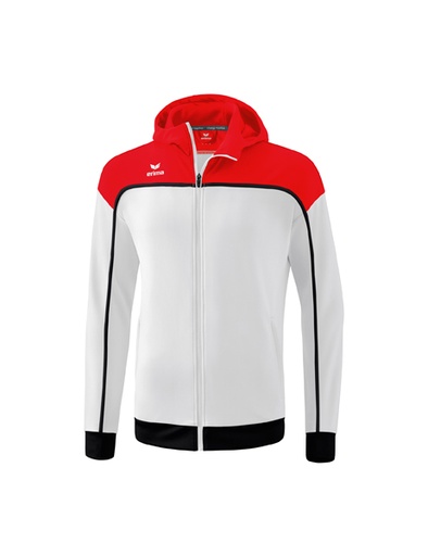 CHANGE by erima trainingsjack met capuchon wit/rood/zwart