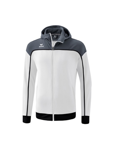 CHANGE by erima trainingsjack met capuchon wit/slate grey/zwart