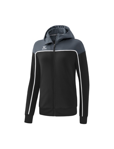 CHANGE by erima trainingsjack met capuchon black grey/slate grey/wit Dames